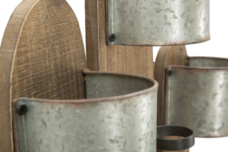 Porta Bottiglie da Muro Cactus 40x9,5x58 cm in Ferro e MDF-7