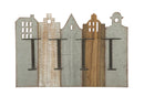 Porta Bottiglie da Muro City 60x12x40 cm in Ferro e MDF-1