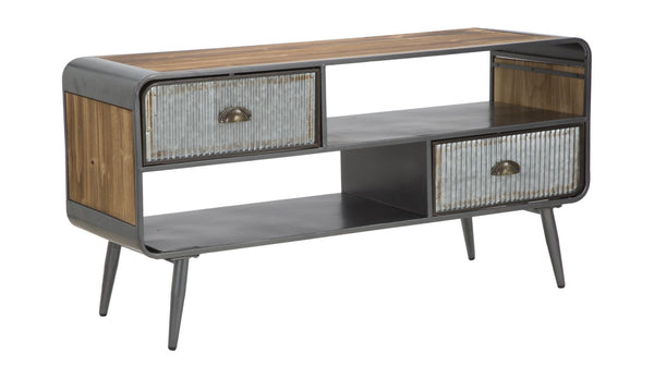 Illinois TV-Ständer 120,5 x 40 x 61 cm aus Eisen und grauem und natürlichem Tannenholz prezzo