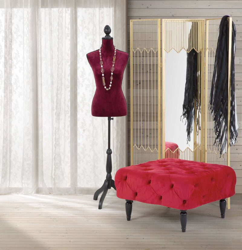 Puff Brigitte Bordeaux 74x74x43 cm Poliestere e MDF e Spugna Bordeaux-9