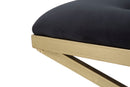 Panca Piramid 100x40x45 cm in Ferro e Spugna e Poliestere Oro e Nero-8