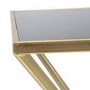 Tavolo da Caffé Piramid 57x46x68 cm in Ferro e Vetro Oro e Nero-8