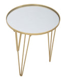 Tavolinetto da Caffé Glam Oro/Mirror Ø40x49 cm in Ferro e Vetro Oro-4