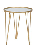 Tavolinetto da Caffé Glam Oro/Mirror Ø40x49 cm in Ferro e Vetro Oro-6