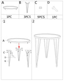 Tavolinetto da Caffé Glam Oro/Mirror Ø40x49 cm in Ferro e Vetro Oro-9