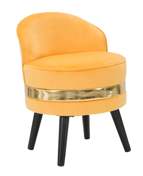 Mini Paris Orange Chair Ø45x62 cm aus Schwammholz und Orange und Gold und schwarzem Polyester acquista