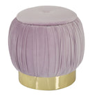 Puff Contenitore Paris Rosa Ø41x41 cm Legno Spugna e Velluto Sintetico Rosa e Oro-1