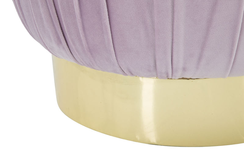 Puff Contenitore Paris Rosa Ø41x41 cm Legno Spugna e Velluto Sintetico Rosa e Oro-6