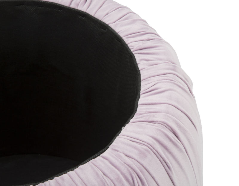 Puff Contenitore Paris Rosa Ø41x41 cm Legno Spugna e Velluto Sintetico Rosa e Oro-8