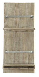 Porta Bottiglie-Bicchieri Tube Verticale 34x12x76 cm MDF e in Ferro Naturale e Argento-2