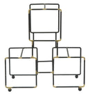 Porta Bottiglie 3 Posti Bright 25x15x27 cm in Ferro Nero e Oro-2