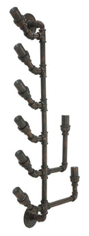 Porta Bottiglie da Muro Manhattan 8 Posti 40x9x82 cm in Ferro Nero e Rame-4