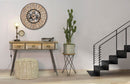 Console Bronxs 118x45,5x80,5 cm in Ferro e Legno di Abete Nero e Grigio-10