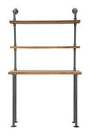 Scrivania con Mensole Manhattan 100x45x165,5 cm Legno di Abete e in Ferro Grigio e Marrone-3