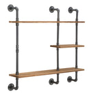 Mensole da Muro Manhattan 100x23x98 cm Legno di Abete e in Ferro Grigio e Marrone-1