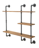 Mensole da Muro Manhattan 100x23x98 cm Legno di Abete e in Ferro Grigio e Marrone-3