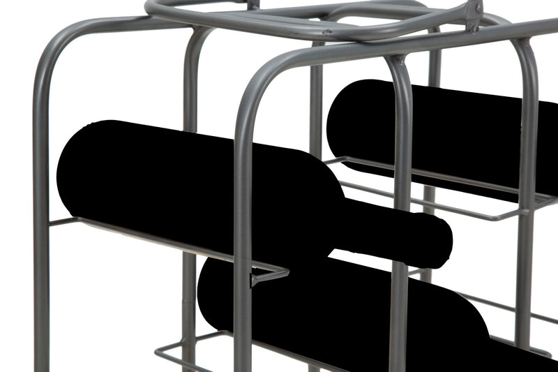 Porta Bottiglie Rack Quadrato 9 Posti 40x23x47,5 cm in Ferro Grigio-10