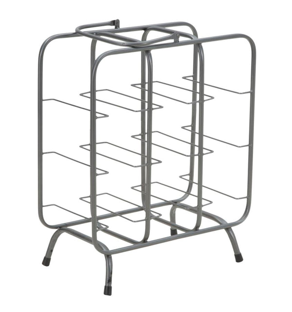 sconto Quadratischer Flaschenhalter 9 Plätze 40x23x47,5 cm in Grey Iron