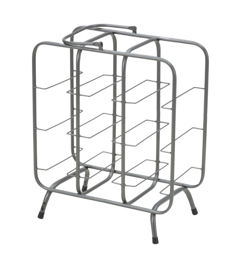 Porta Bottiglie Rack Quadrato 9 Posti 40x23x47,5 cm in Ferro Grigio-2