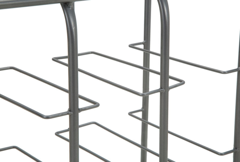 Porta Bottiglie Rack Quadrato 9 Posti 40x23x47,5 cm in Ferro Grigio-5