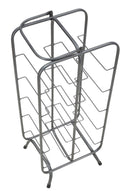 Porta Bottiglie Rack Rettangolare 10 Posti 28x23x67 cm in Ferro Grigio-4