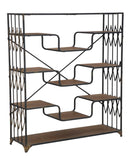 Liberia Elevator Big 122x38x141 cm in Ferro e Legno di Abete Nero e Marrone-1