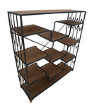 Liberia Elevator Big 122x38x141 cm in Ferro e Legno di Abete Nero e Marrone-4