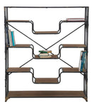 Liberia Elevator Big 122x38x141 cm in Ferro e Legno di Abete Nero e Marrone-9