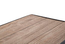 Tavolinetto Porta Giornali "V" 120x43x62,5 cm in Ferro e Legno di Abete e PU Nero e Marrone-3