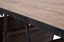 Tavolinetto Porta Giornali "V" 120x43x62,5 cm in Ferro e Legno di Abete e PU Nero e Marrone-6