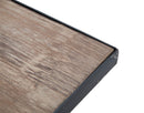 Tavolinetto Porta Giornali "V" 120x43x62,5 cm in Ferro e Legno di Abete e PU Nero e Marrone-8