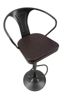 Sgabello Imbottito Detroit 51x48x86-108 cm in Ferro e Spugna e PU Marrone e Grigio-7