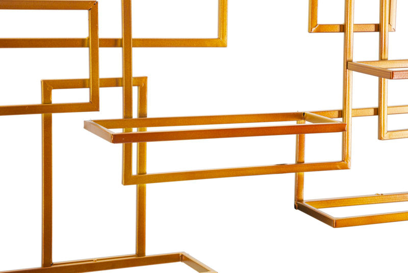 Porta Bottiglie Glam Orizzontale 80x10x50 cm in Ferro Oro-6