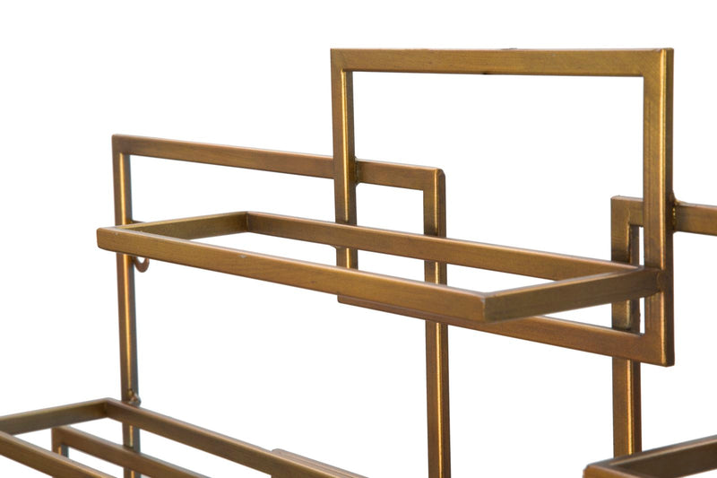 Porta Bottiglie Glam Orizzontale 80x10x50 cm in Ferro Oro-8