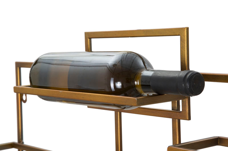 Porta Bottiglie Glam Orizzontale 80x10x50 cm in Ferro Oro-9