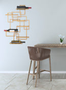 Porta Bottiglie Glam Verticale 50x10x79.5 cm in Ferro Oro-10