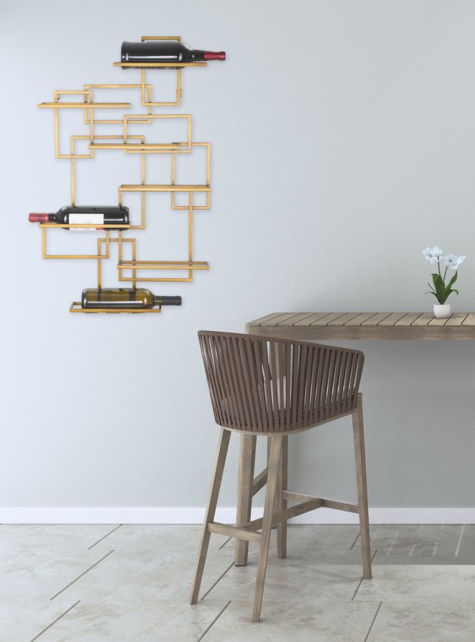 Porta Bottiglie Glam Verticale 50x10x79.5 cm in Ferro Oro-10