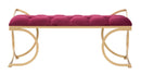 Panca Glam Luxy Bordeaux 103x43x47 cm in Ferro e MDF e Spugna e Poliestere Bordeaux e Oro-7