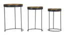Tavolinetti Alti Bascket Botis Set 3 Pz Ø42,5x60-35,5x54-30,5x49 cm in Ferro Nero-2