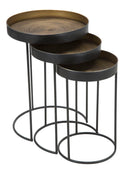 Tavolinetti Alti Bascket Botis Set 3 Pz Ø42,5x60-35,5x54-30,5x49 cm in Ferro Nero-6