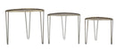 Tavolinetti Delhi Set 3 Pz Ø53,5x54x47-45,5x46x41-38x38x35 cm in Ferro Nero e Bronzo-3