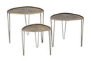 Tavolinetti Delhi Set 3 Pz Ø53,5x54x47-45,5x46x41-38x38x35 cm in Ferro Nero e Bronzo-4