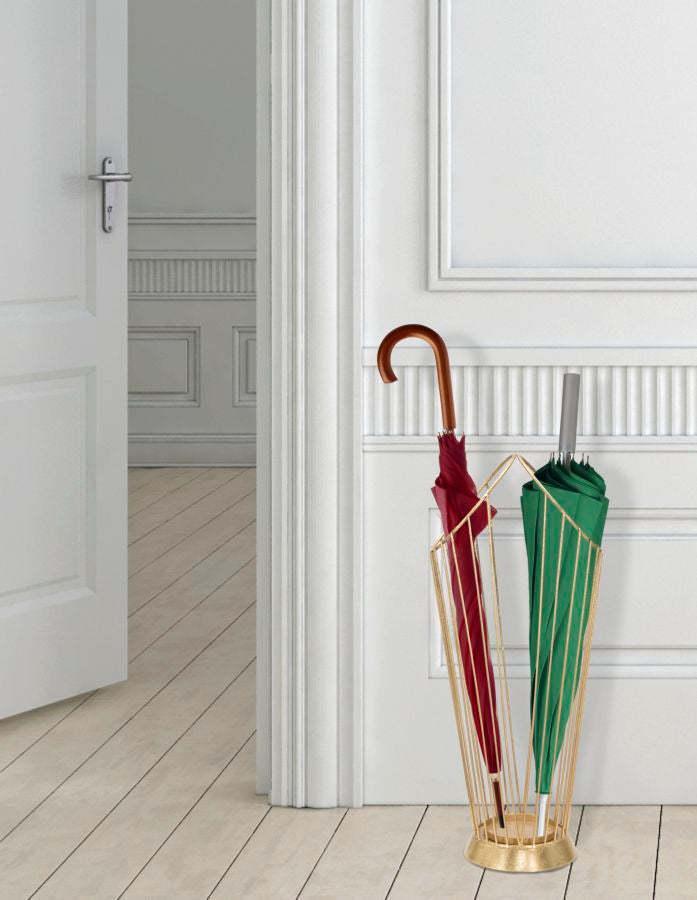 Porta Ombrelli Glam Stick 25,5x18,5x60 cm in Ferro Oro-7