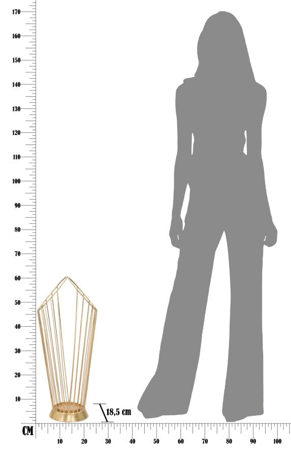 Porta Ombrelli Glam Stick 25,5x18,5x60 cm in Ferro Oro-8