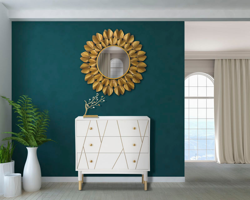 Cassettiera Luxy 80x40x80 cm in Legno e MDF e in Ferro Bianco e Oro-10