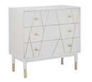 Cassettiera Luxy 80x40x80 cm in Legno e MDF e in Ferro Bianco e Oro-1