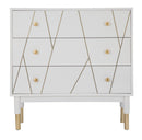 Cassettiera Luxy 80x40x80 cm in Legno e MDF e in Ferro Bianco e Oro-2