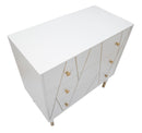 Cassettiera Luxy 80x40x80 cm in Legno e MDF e in Ferro Bianco e Oro-3