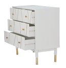 Cassettiera Luxy 80x40x80 cm in Legno e MDF e in Ferro Bianco e Oro-4