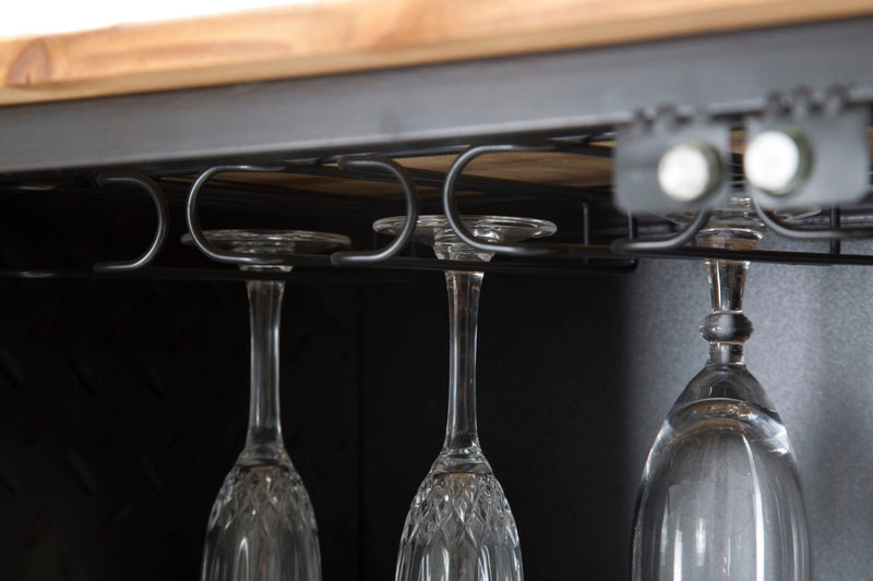 Mobile Iron School Porta Bottiglie 81x42x162,5 cm in Ferro e Legno di Abete Nero e Marrone-7